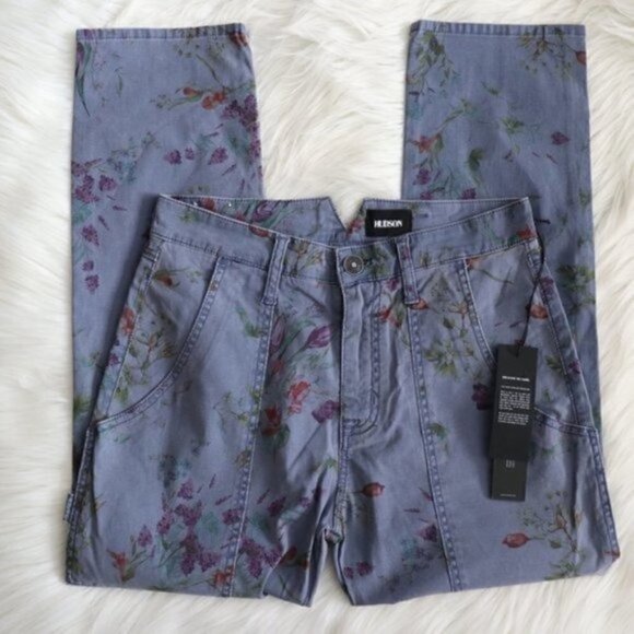 NWT Hudson Floral Print Cargo Pants Size 26 The Leverage High Waisted Cargo - Picture 6 of 10